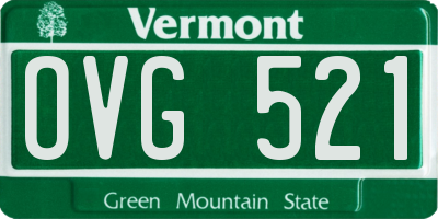 VT license plate OVG521