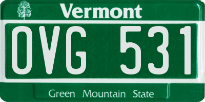 VT license plate OVG531
