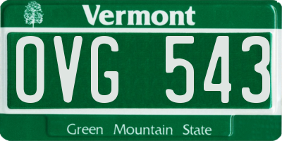 VT license plate OVG543