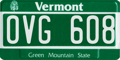 VT license plate OVG608