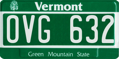 VT license plate OVG632