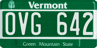 VT license plate OVG642