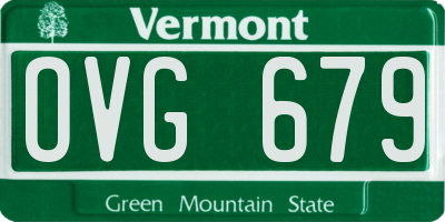 VT license plate OVG679