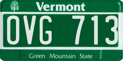 VT license plate OVG713