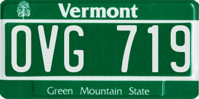 VT license plate OVG719