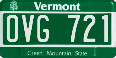 VT license plate OVG721