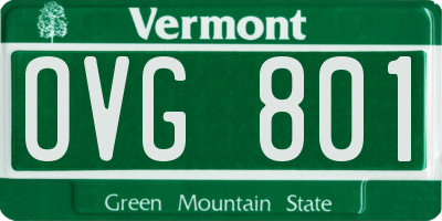 VT license plate OVG801