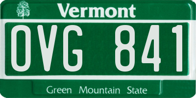 VT license plate OVG841