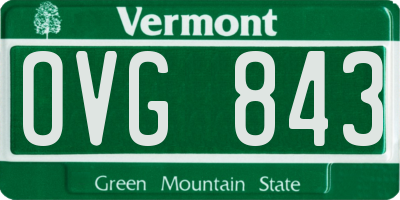 VT license plate OVG843