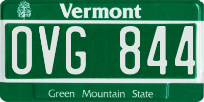 VT license plate OVG844