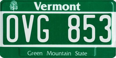 VT license plate OVG853