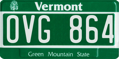VT license plate OVG864