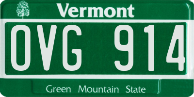 VT license plate OVG914