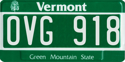 VT license plate OVG918