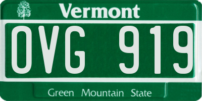 VT license plate OVG919