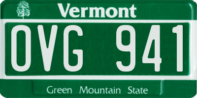 VT license plate OVG941