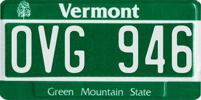 VT license plate OVG946