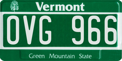 VT license plate OVG966