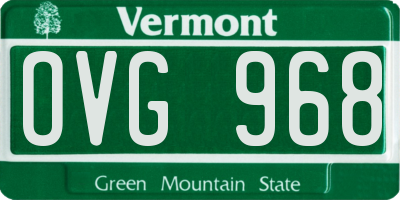 VT license plate OVG968