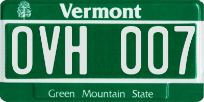 VT license plate OVH007