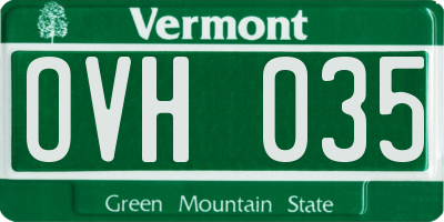 VT license plate OVH035