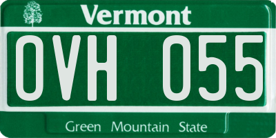 VT license plate OVH055