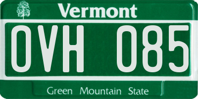 VT license plate OVH085