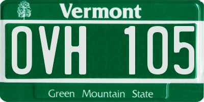 VT license plate OVH105