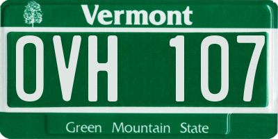 VT license plate OVH107