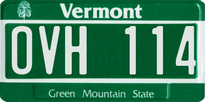 VT license plate OVH114
