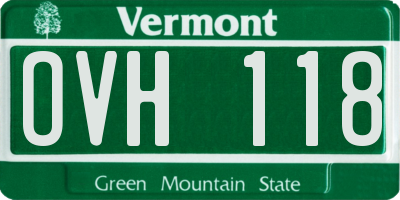 VT license plate OVH118