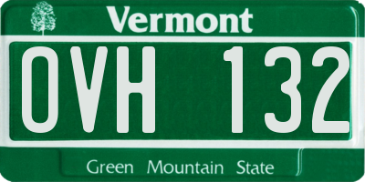 VT license plate OVH132