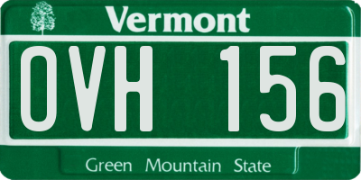 VT license plate OVH156