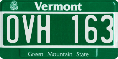 VT license plate OVH163