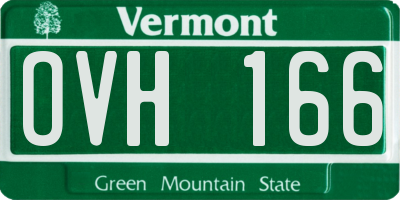 VT license plate OVH166