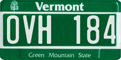VT license plate OVH184