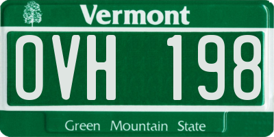 VT license plate OVH198