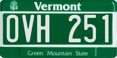 VT license plate OVH251