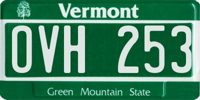 VT license plate OVH253