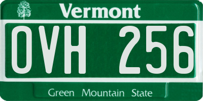 VT license plate OVH256