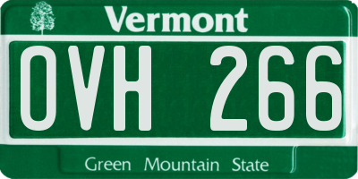 VT license plate OVH266