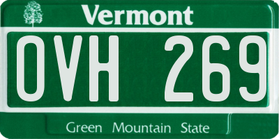 VT license plate OVH269