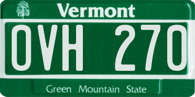 VT license plate OVH270