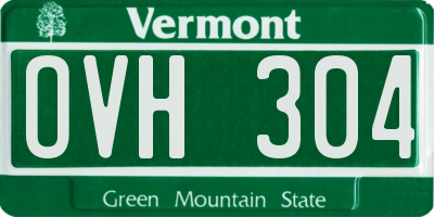VT license plate OVH304