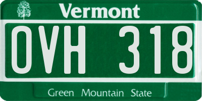 VT license plate OVH318