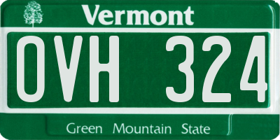VT license plate OVH324