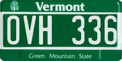 VT license plate OVH336