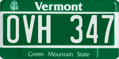 VT license plate OVH347