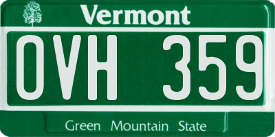 VT license plate OVH359