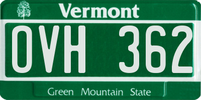VT license plate OVH362